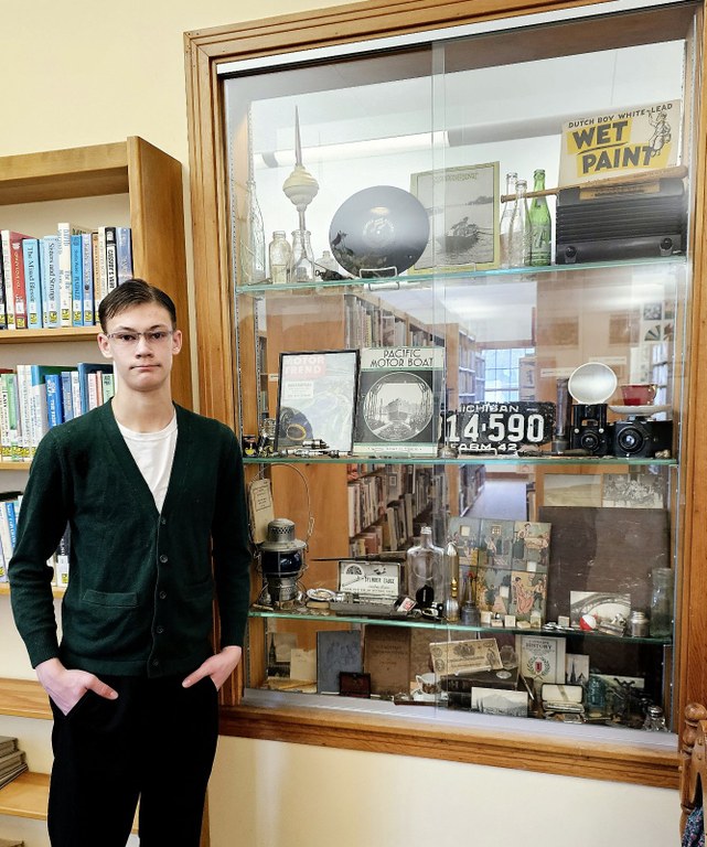 New History display on loan from Braeden Pinette